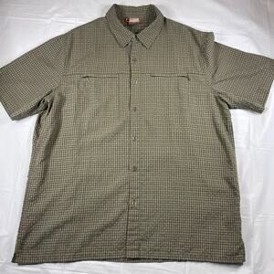 Nike ACG Shirt Mens XL Short Sleeve Plaid green Button